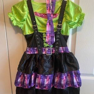 Witch costume kids size Medium 8-10 with socks, tie, sleeves original packaging
